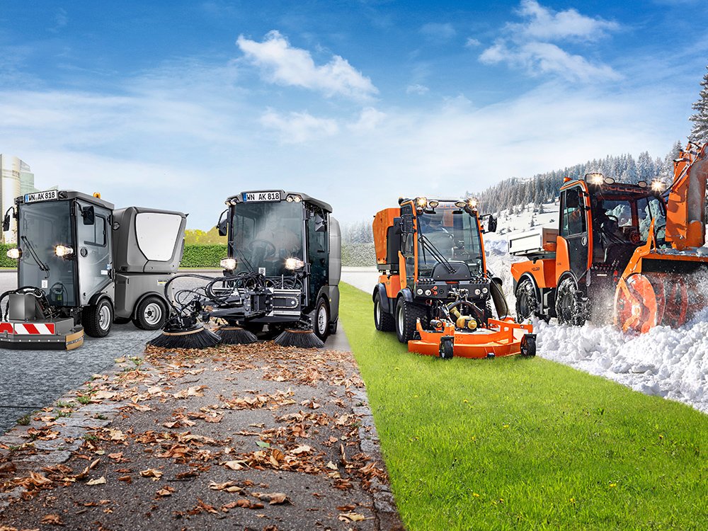 Municipal implement carriers & sweepers for year-round use
